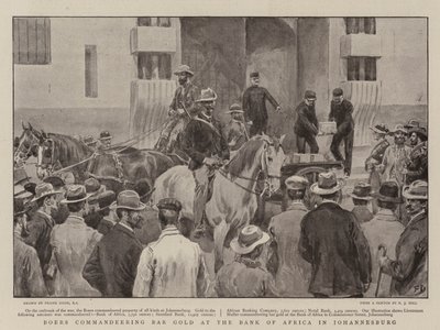Los Bóers requisando Oro en el Banco de África en Johannesburgo de Frank Dadd